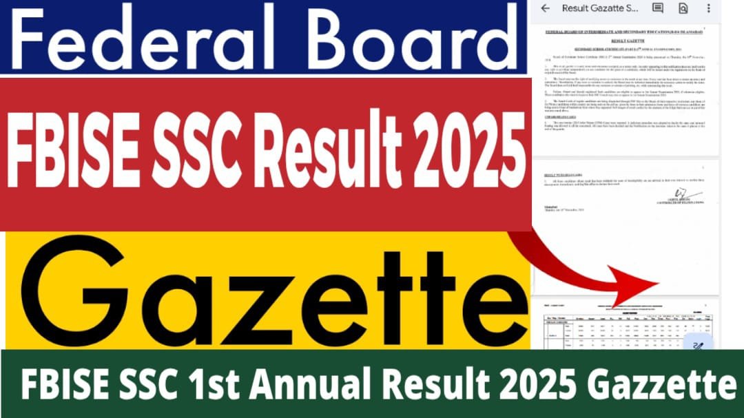 FBISE SSC Result 2025 Gazette