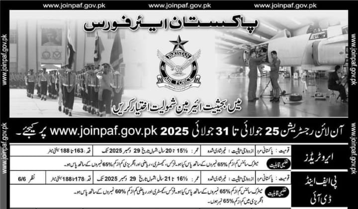 Join Pakistan Air Force-PAF Jobs 2025