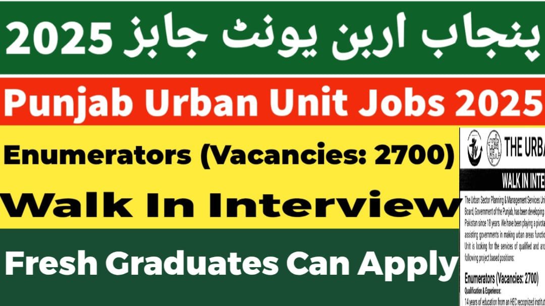Enumerator Jobs in The Urban Unit, August 2025, Walk-in Interview
