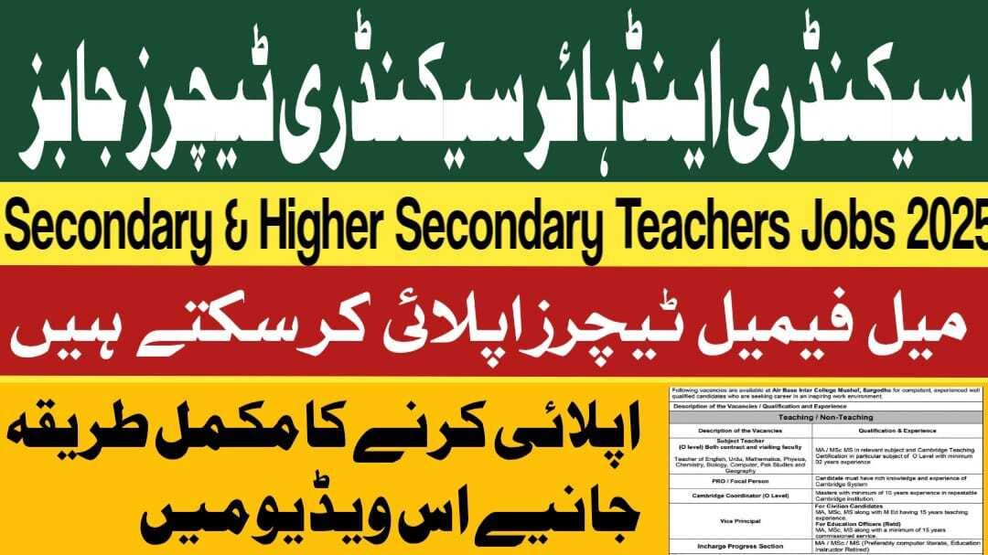 Secondary and Higher Secondary School Teachers Jobs In Shah Abdul Latif Trust Karachi October 2025