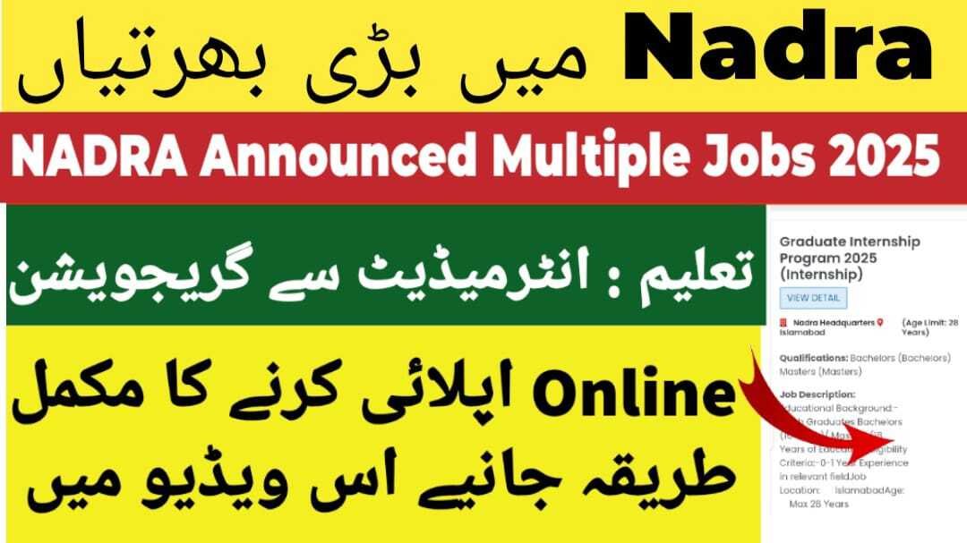 Junior Executive Jobs In Nadra Punjab November 2025 Walk In Test/interview Latest