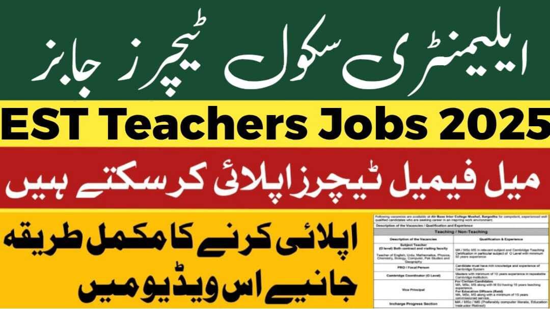 EST School Teachers Jobs In Joint Staff Public School And College Rawalpindi December Latest