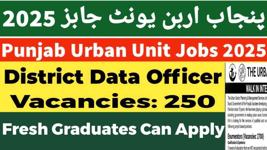 District Data Officer 250 Vacancies in The Urban Unit, December 2025, Apply Online