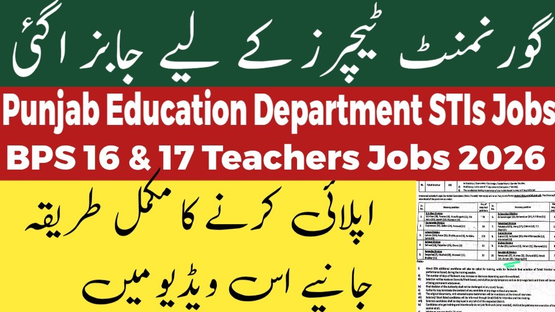 School Teaching Intern Jobs In Punjab Education Department Multan April 2026 STIs Latest